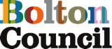 Bolton Council Logo in the DNA colour stripes