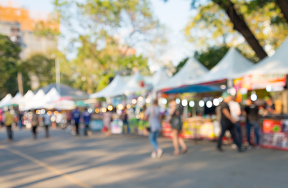 Outdoor event with tent